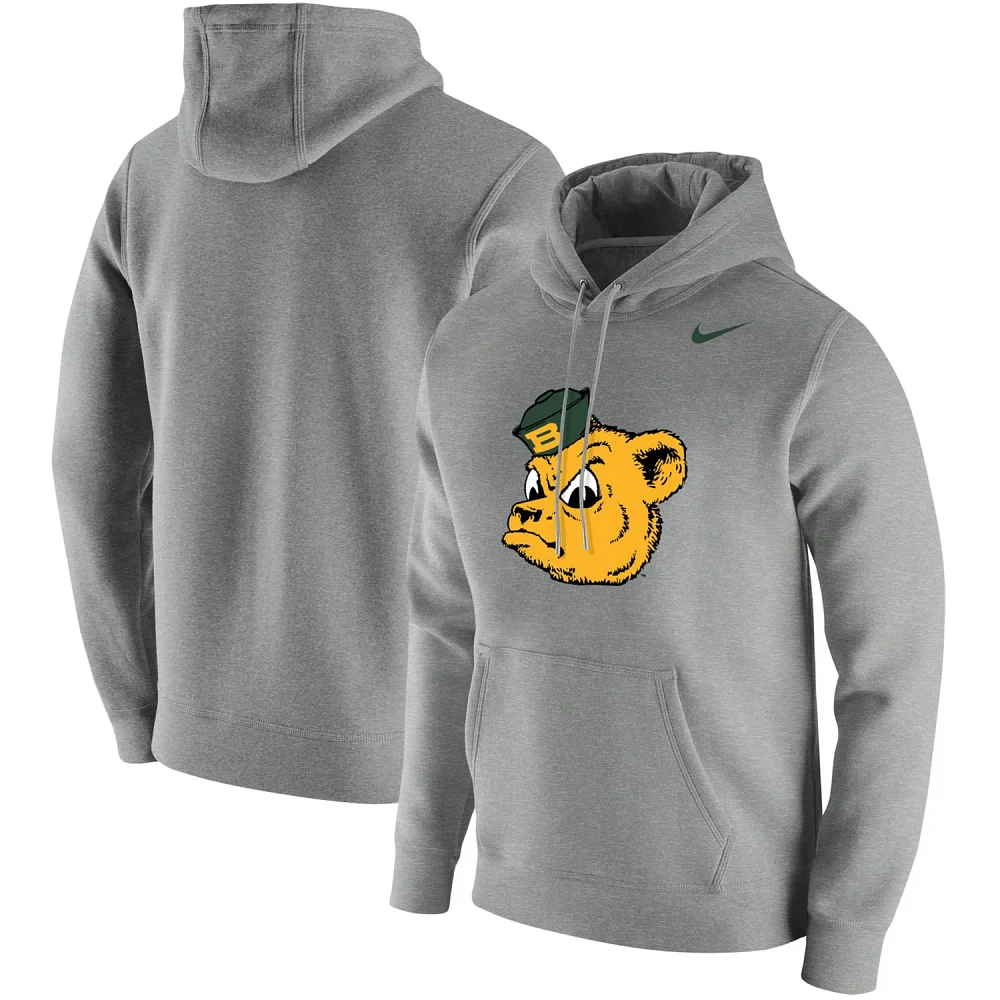 Nike Heathered Gray Baylor Bears Vintage School Logo Pullover Hoodie