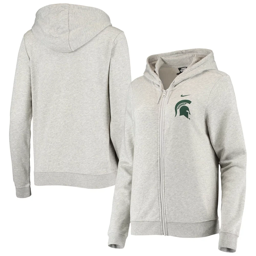 Nike Heathered Gray Michigan State Spartans Varsity Fleece Full-Zip Hoodie