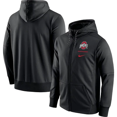 Nike Heathered Gray Ohio State Buckeyes Logo Stack Performance Full-Zip Hoodie