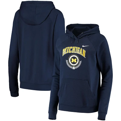 Nike Michigan Wolverines Varsity Fleece Tri-Blend Raglan Pullover Hoodie
