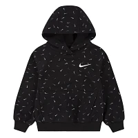 Nike Toddler Girls' Sportswear Logo Print Club Fleece Hoodie                                                                    