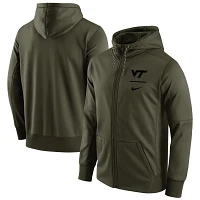 Nike Virginia Tech Hokies Tonal Logo Stack Performance Full-Zip Hoodie