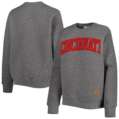 Pressbox Heather Charcoal Cincinnati Bearcats Moose Quilted Pullover Sweatshirt                                                 