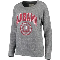 Pressbox Heathered Gray Alabama Crimson Tide Edith Vintage Knobi Pullover Sweatshirt                                            