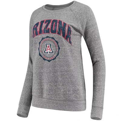 Pressbox Heathered Gray Arizona Wildcats Edith Vintage Knobi Pullover Sweatshirt