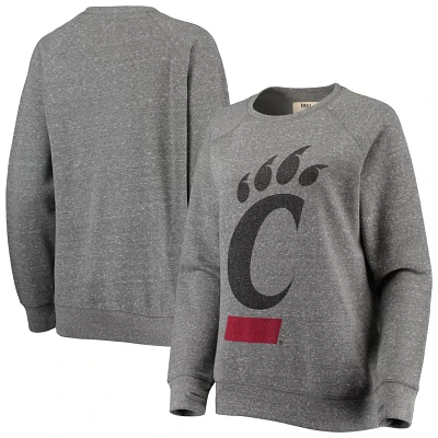 Pressbox Heathered Gray Cincinnati Bearcats Big Logo Knobi Fleece Raglan Pullover Sweatshirt                                    