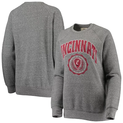 Pressbox Heathered Gray Cincinnati Bearcats Edith Vintage Knobi Raglan Pullover Sweatshirt