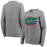 Pressbox Heathered Gray Florida Gators Big Team Logo Knobi Fleece Tri-Blend Crew Neck Sweatshirt