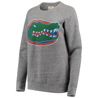 Pressbox Heathered Gray Florida Gators Big Team Logo Knobi Fleece Tri-Blend Crew Neck Sweatshirt