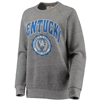 Pressbox Heathered Gray Kentucky Wildcats Edith Vintage Knobi Raglan Pullover Sweatshirt                                        