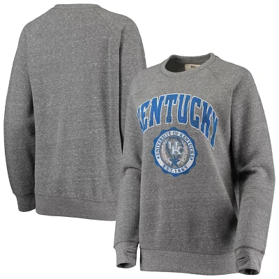 Pressbox Heathered Gray Kentucky Wildcats Edith Vintage Knobi Raglan Pullover Sweatshirt                                        