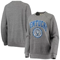 Pressbox Heathered Gray Kentucky Wildcats Edith Vintage Knobi Raglan Pullover Sweatshirt                                        