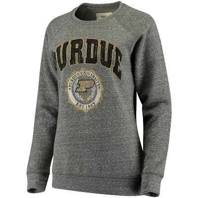 Pressbox Heathered Gray Purdue Boilermakers Edith Vintage Knobi Pullover Sweatshirt