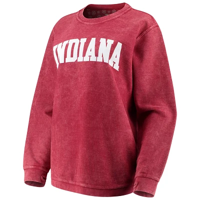 Pressbox Indiana Hoosiers Comfy Cord Vintage Wash Basic Arch Pullover Sweatshirt