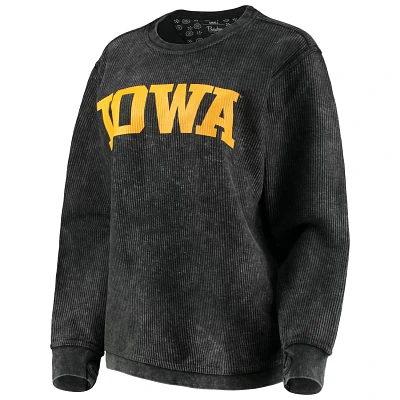 Pressbox Iowa Hawkeyes Comfy Cord Vintage Wash Basic Arch Pullover Sweatshirt