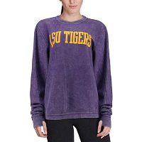 Pressbox LSU Tigers Comfy Cord Vintage Wash Basic Arch Pullover Sweatshirt