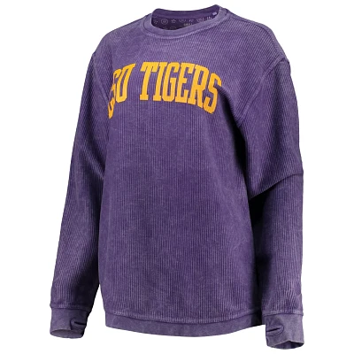 Pressbox LSU Tigers Comfy Cord Vintage Wash Basic Arch Pullover Sweatshirt