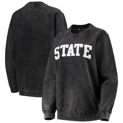 Pressbox Michigan State Spartans Comfy Cord Vintage Wash Basic Arch Pullover Sweatshirt