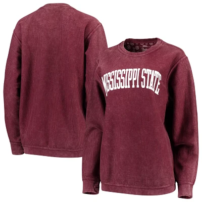 Pressbox Mississippi State Bulldogs Comfy Cord Vintage Wash Basic Arch Pullover Sweatshirt