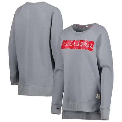 Pressbox Nebraska Huskers Pinehurst Chenille Raglan Pullover Sweatshirt                                                         