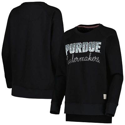 Pressbox Purdue Boilermakers Steamboat Animal Print Raglan Pullover Sweatshirt                                                  