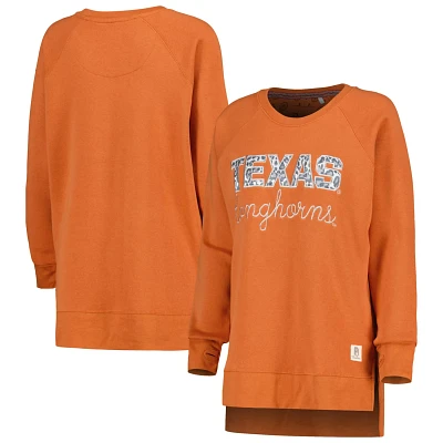 Pressbox Texas Texas Longhorns Steamboat Animal Print Raglan Pullover Sweatshirt                                                