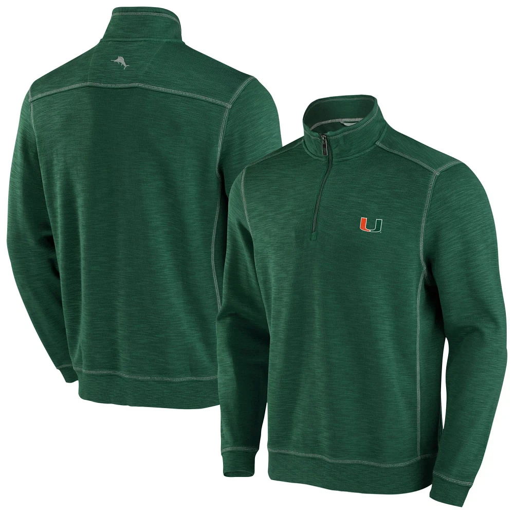 Tommy Bahama Miami Hurricanes Big  Tall Tobago Bay Tri-Blend Quarter-Zip Sweatshirt