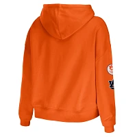 WEAR by Erin Andrews Auburn Tigers Mixed Media Cropped Pullover Hoodie