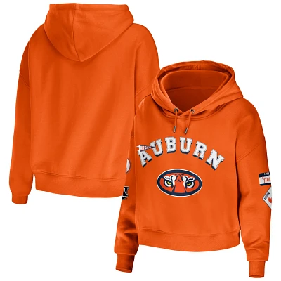 WEAR by Erin Andrews Auburn Tigers Mixed Media Cropped Pullover Hoodie