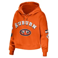 WEAR by Erin Andrews Auburn Tigers Mixed Media Cropped Pullover Hoodie