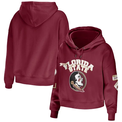 WEAR by Erin Andrews Florida State Seminoles Mixed Media Cropped Pullover Hoodie                                                