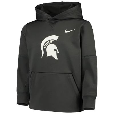 Youth Nike Michigan State Spartans Logo KO Pullover Performance Hoodie