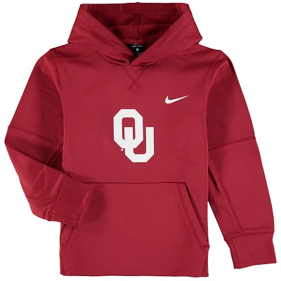 Youth Nike Oklahoma Sooners Logo KO Pullover Performance Hoodie