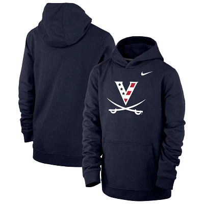 Youth Virginia Cavaliers Red White  Hoo Primary Logo Pullover Hoodie                                                            