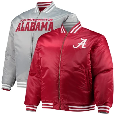 /Gray Alabama Tide Big  Tall Reversible Satin Full-Zip Jacket