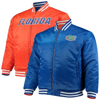 /Orange Florida Gators Big  Tall Reversible Satin Full-Zip Jacket