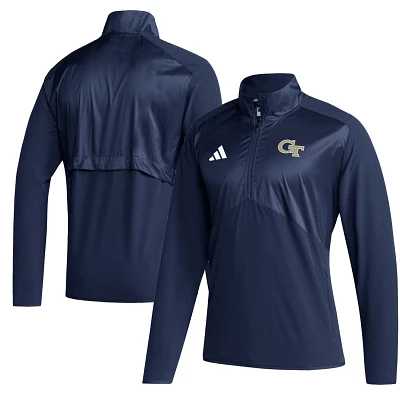 adidas Georgia Tech Yellow Jackets Sideline AEROREADY Raglan Sleeve Quarter-Zip Jacket