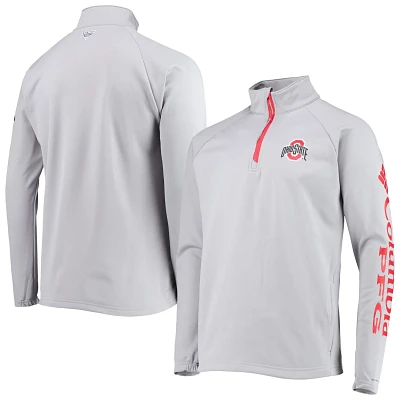 Columbia Ohio State Buckeyes Terminal Tackle Fleece Raglan Omni-Shade Quarter-Zip Jacket