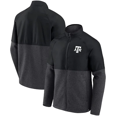 Fanatics Branded /Heathered Charcoal Texas AM Aggies Durable Raglan Full-Zip Jacket