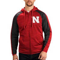 G-III Sports by Carl Banks Nebraska Huskers Neutral Zone Raglan Full-Zip Track Jacket Hoodie