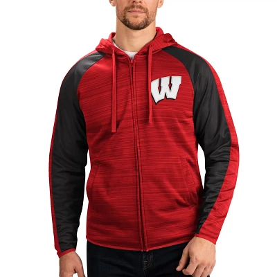 G-III Sports by Carl Banks Wisconsin Badgers Neutral Zone Raglan Full-Zip Track Jacket Hoodie