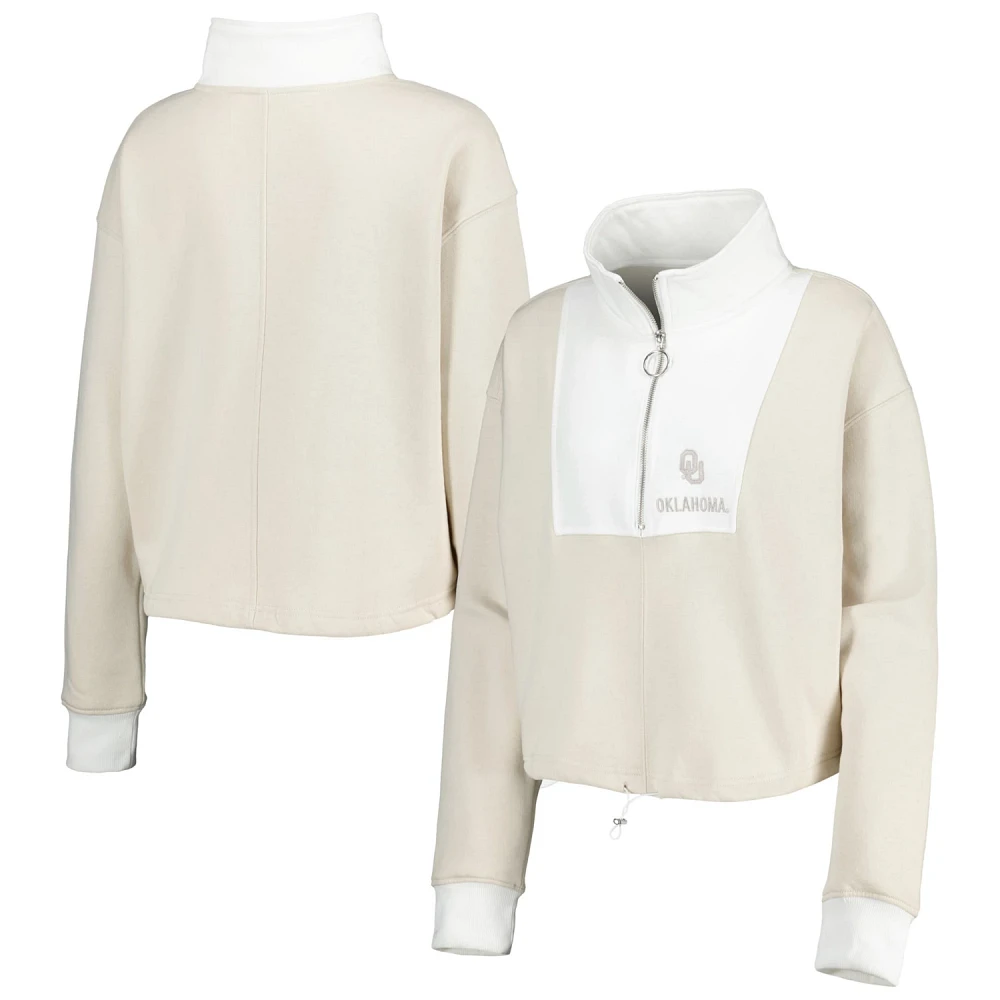 Gameday Couture /White Oklahoma Sooners Color-Block Quarter-Zip Jacket