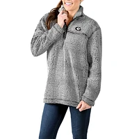 Georgia Bulldogs Sherpa Super Soft Quarter-Zip Pullover Jacket