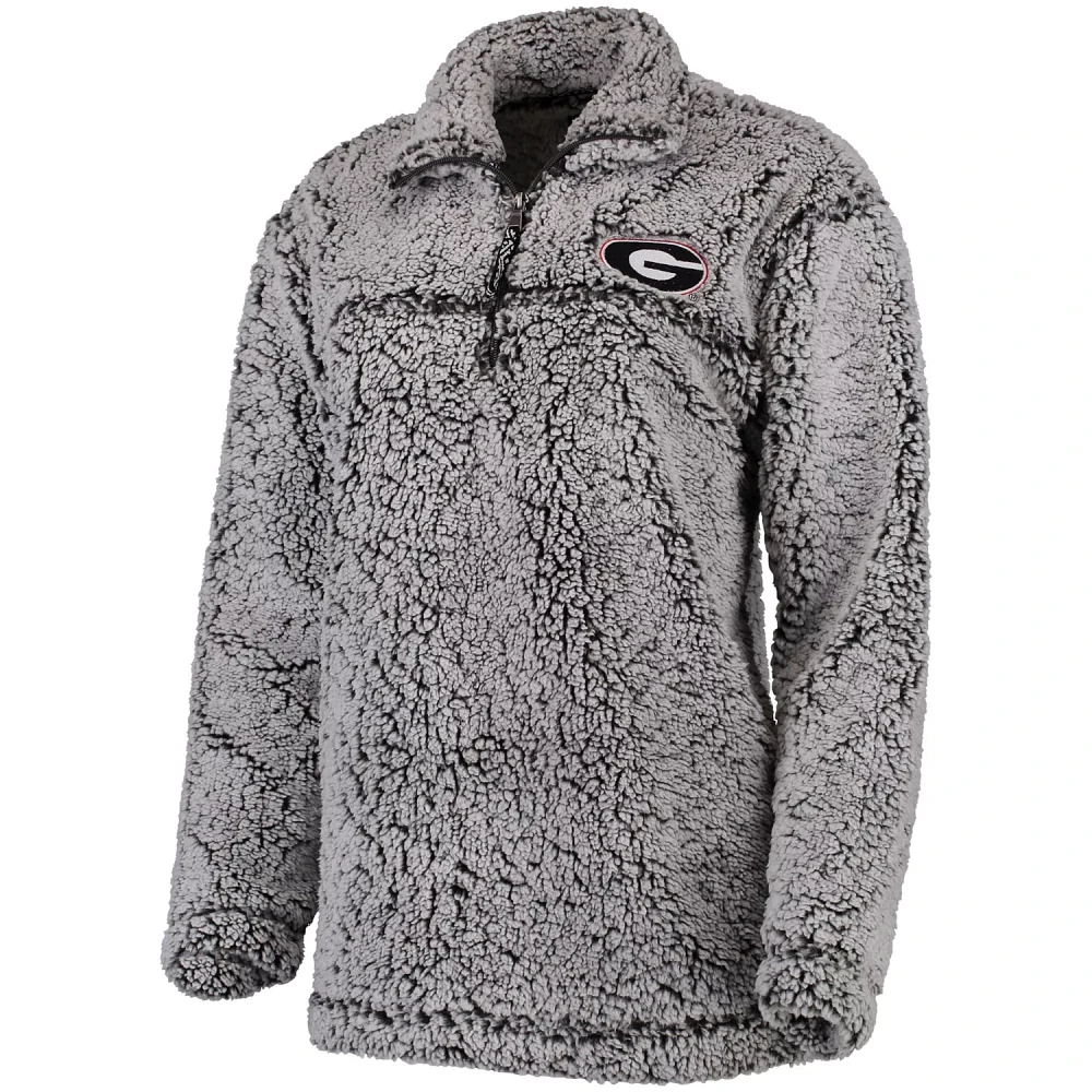 Georgia Bulldogs Sherpa Super Soft Quarter-Zip Pullover Jacket