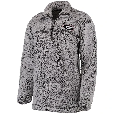 Georgia Bulldogs Sherpa Super Soft Quarter-Zip Pullover Jacket
