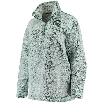 Michigan State Spartans Sherpa Super Soft Quarter Zip Pullover Jacket                                                           