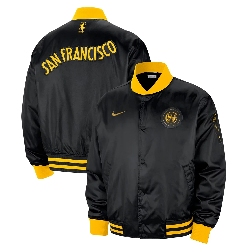 Nike Golden State Warriors 2023/24 City Edition Courtside Premier Full-Snap Bomber Jacket