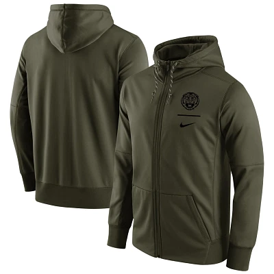 Nike LSU Tigers Tonal Logo Stack Performance Full-Zip Hoodie