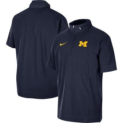 Nike Michigan Wolverines Coaches Half-Zip Short Sleeve Jacket