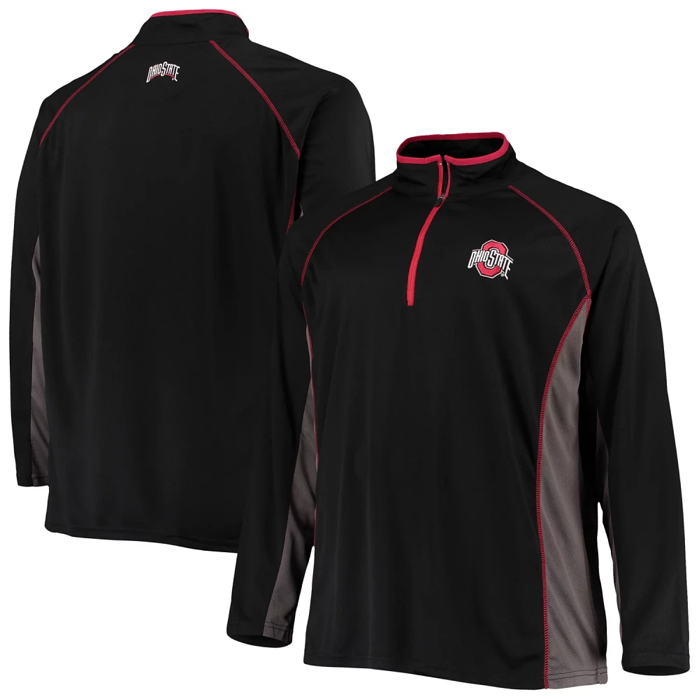 Ohio State Buckeyes Big  Tall Textured Raglan Quarter-Zip Jacket                                                                